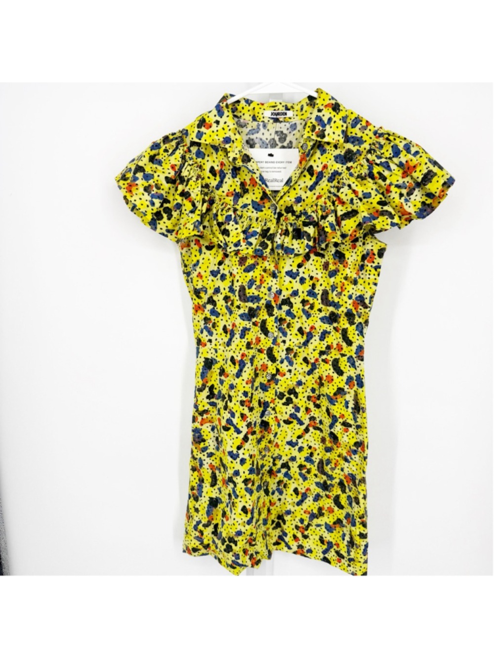 Jourden Collection Ruffle Button Up Dress 38/M - Picture 2 of 6